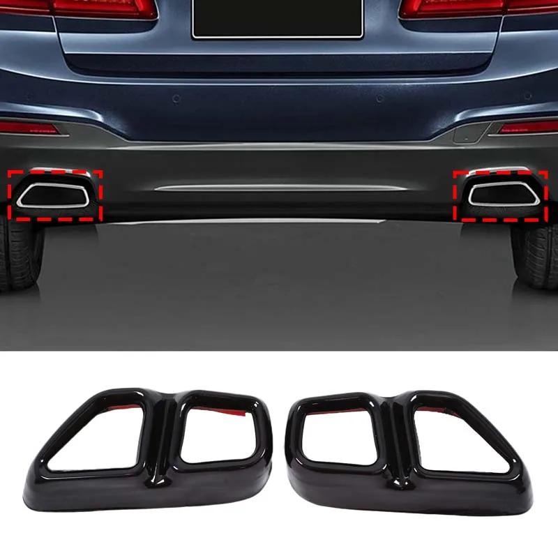 For BMW 5 Series 525i 530i 540i 530d 523d G30 2018-2024 Stainless steel Car tail throat decorative cover Exterior Accessories