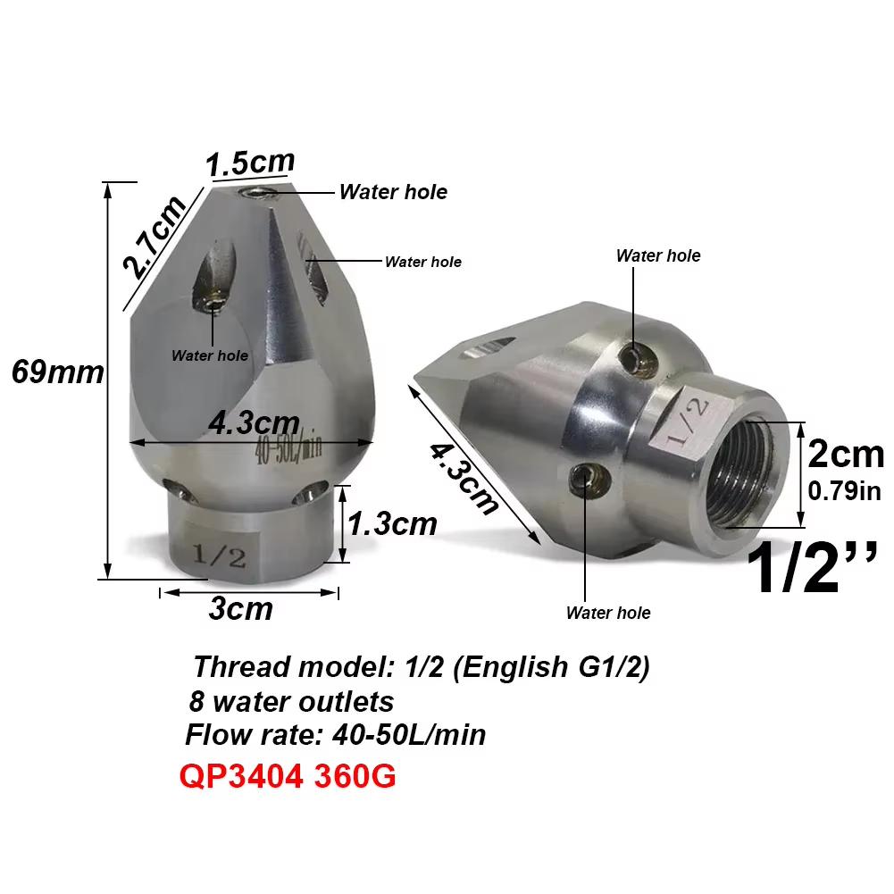 High-Pressure Cleaning Nozzle with 5 Hole Design for Industrial Sewer Cleaning High pressure rotating nozzle of dredging machine