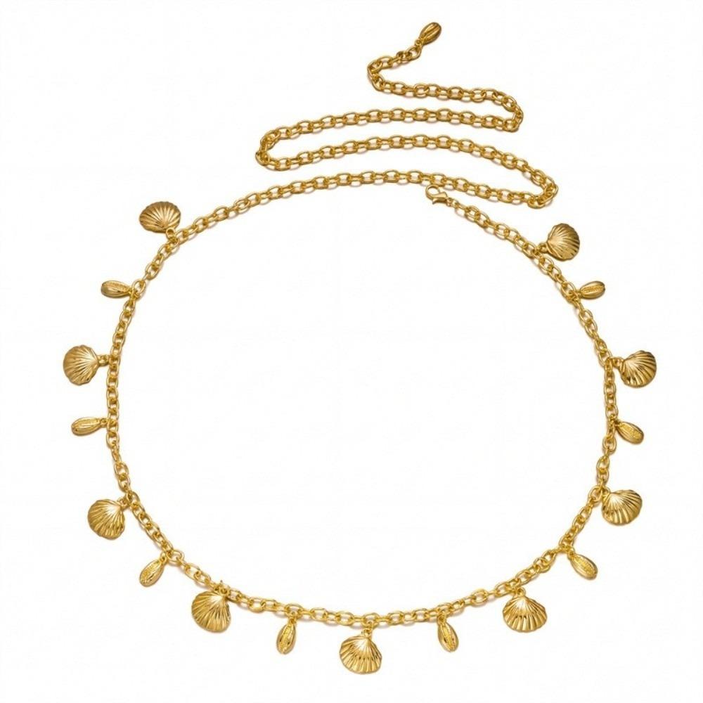 Multi-pendant Starfish Waist Chain Shell Beads Belly Chain Imitation Pearl Body Chain  Ladies