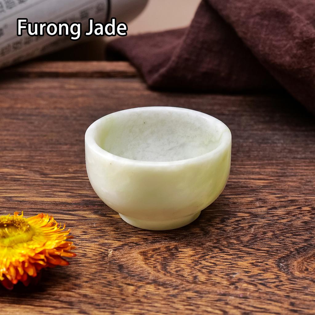 1pc Natural crystal original stone jade tea cup Kung fu cup white jade Xiuyan jade wine cup tea set Lantian jade cup amethyst