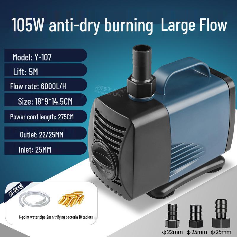 High-Power Amphibious Submersible Aquarium Pump for Filtration and Circulation