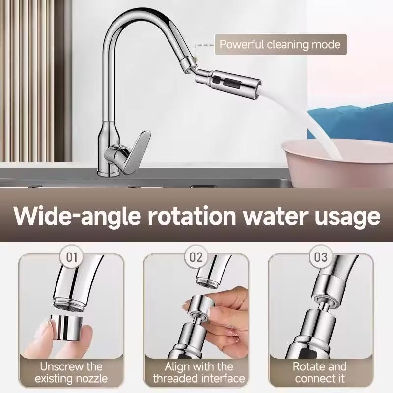 3 Modes Faucet Extender Metal Alloy Head Water Saver Home Splash Guard Shower Spray Filter Kitchen Universal Faucet