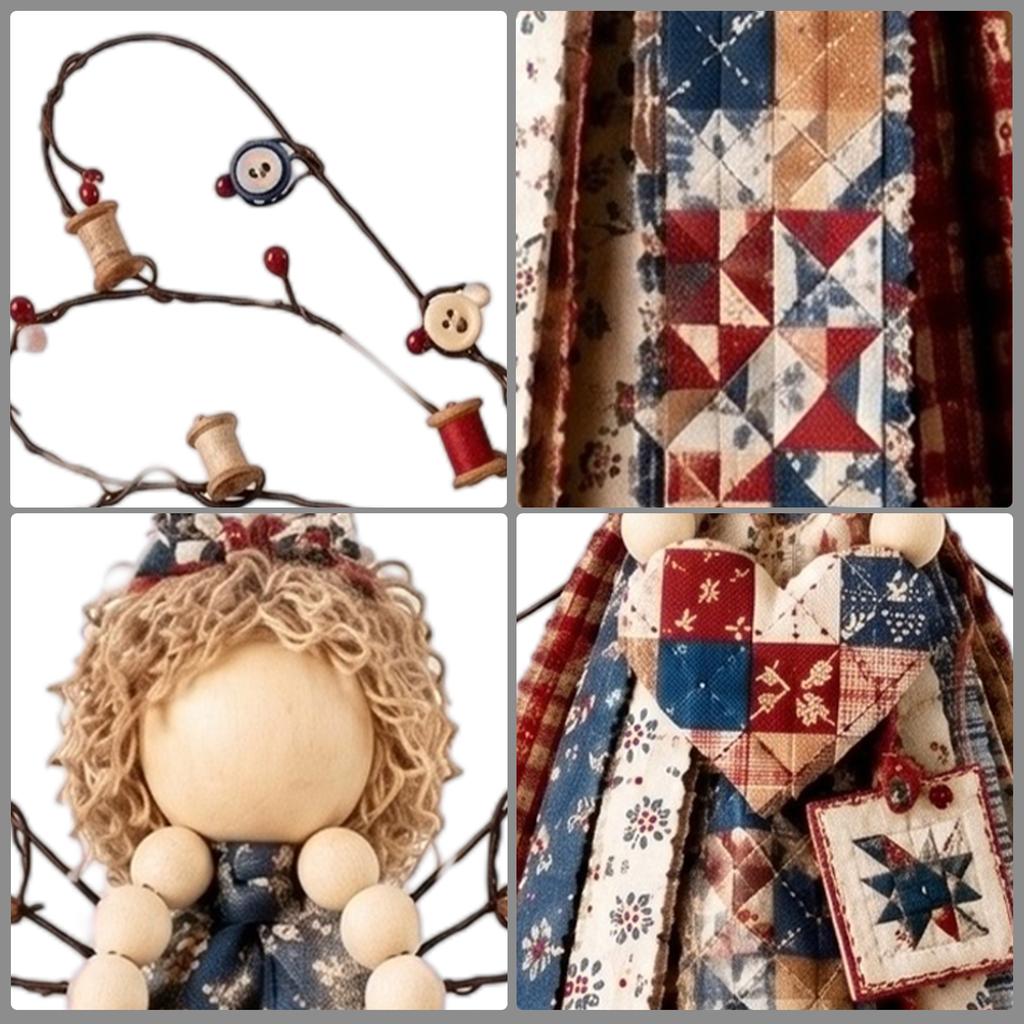 Angel Craft DIY Patchwork Kit Handmade Quilting Fabric Sewing Wall Hanging Seasonal Holiday Gift Decor