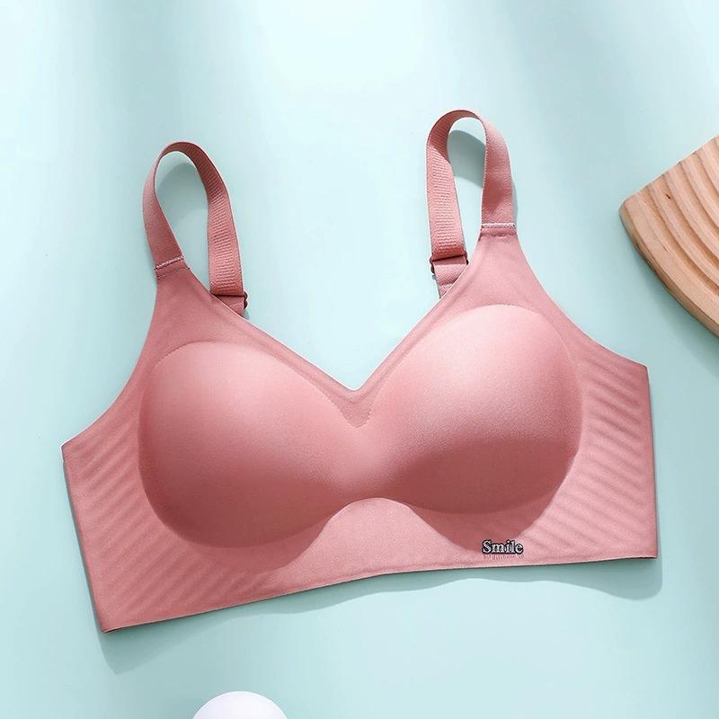 Simple smooth and seamless underwear, small breasts gathered and supported to prevent sagging, no steel ring, jelly strip soft support bra cover