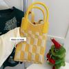 Sommer Damen Niedliche Mini-Tasche Vielseitige Mode Handytasche Cartoon Gestrickte Handtasche Umhängetasche Umhängetasche
