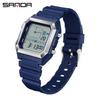 Waterproof Sanda Youth Watch - Simple, Trendy, Square Design with Analog Hands & Light-up Feature