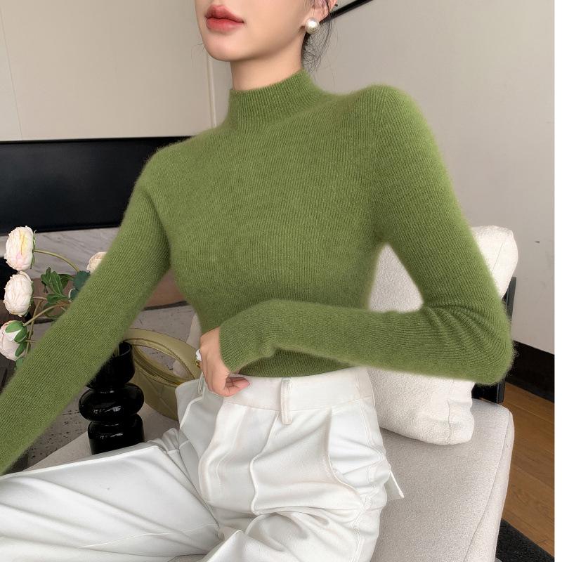 Women's Slim-Fit Ribbed Cashmere Turtleneck Sweater - 100% Pure Cashmere
