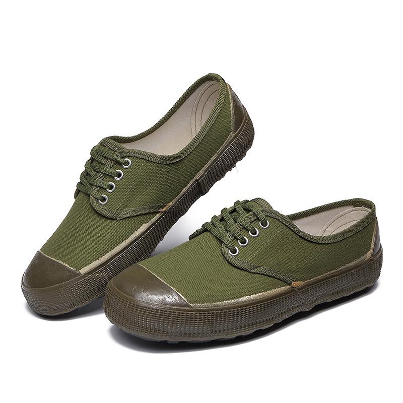 2024 Wear-resistant farmland shoes autumn labor anti-skid canvas Autumn Breathable Lace-Up Casual Shoes Men Flat