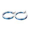 Boucles d'oreilles créoles rondes en opale colorée en forme de C