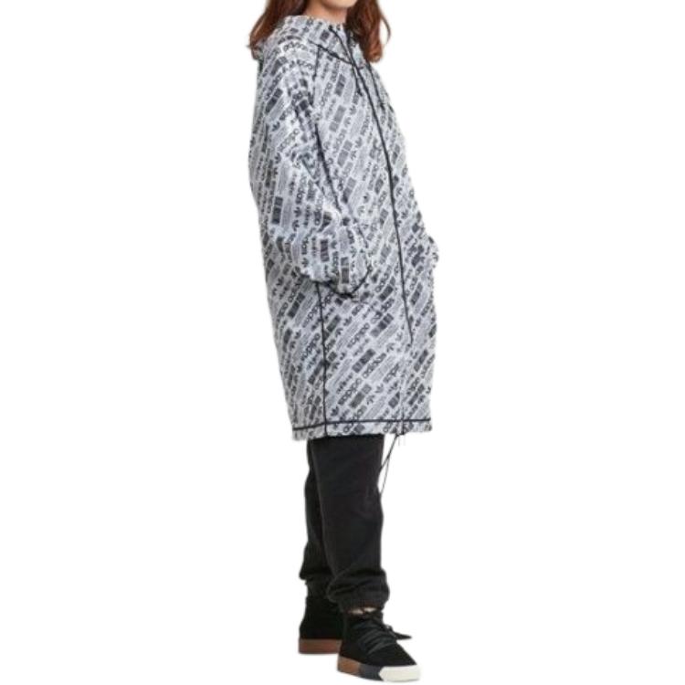 Adidas AW Logo Print Shell Parka White/Black/Black Unisex Streetwear CW3368
