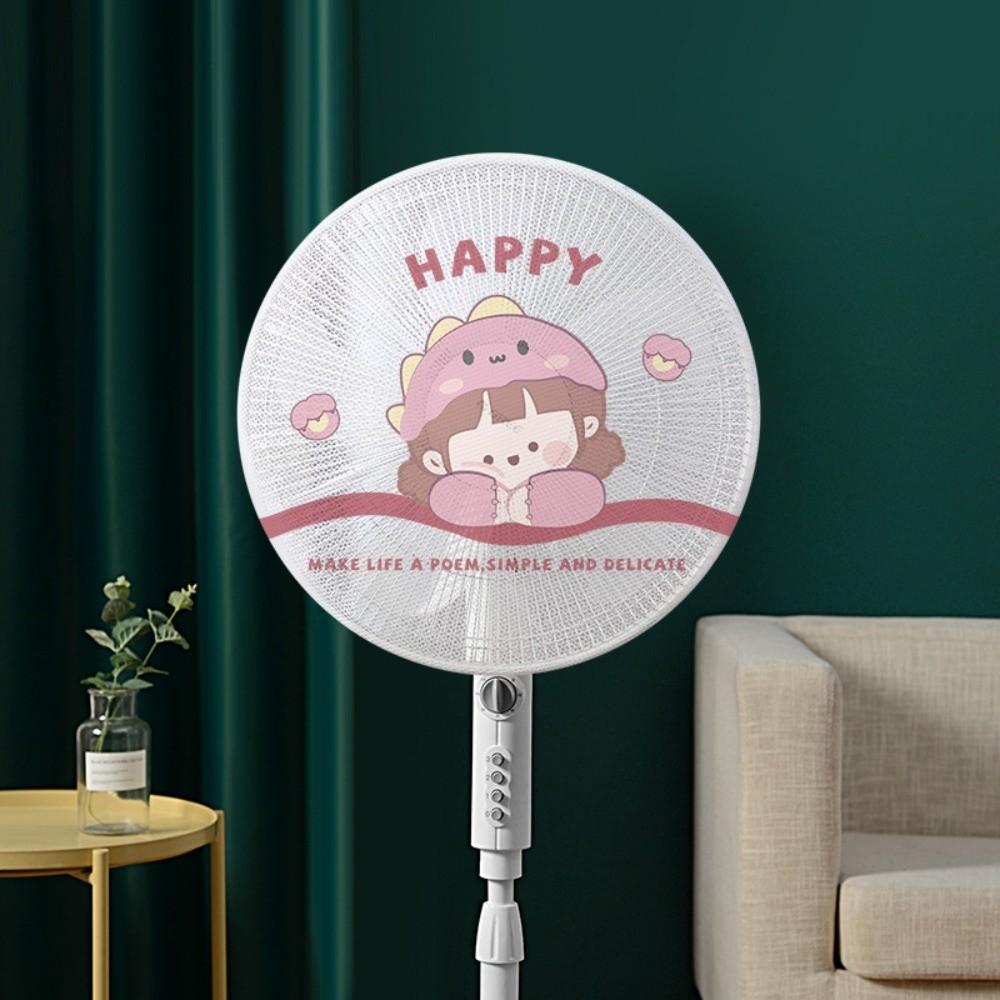 

Cartoon Electric Fan Cover Drawstring Breathable Electric Fan Dust Cover Anti-pinching Hands Kids Finger Guards