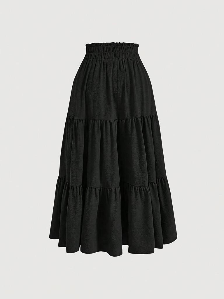 European Fashion Knot Waist Pleated Skirt