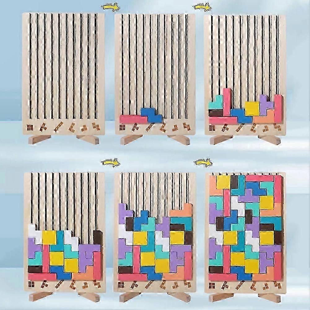 Pädagogische 3D-Blockpuzzle-Spielzeuge für Kinder im Kindergarten, Fesselndes Holzpuzzle-Spiel für Kinder und Jugendliche, für Feinmotorik - KM