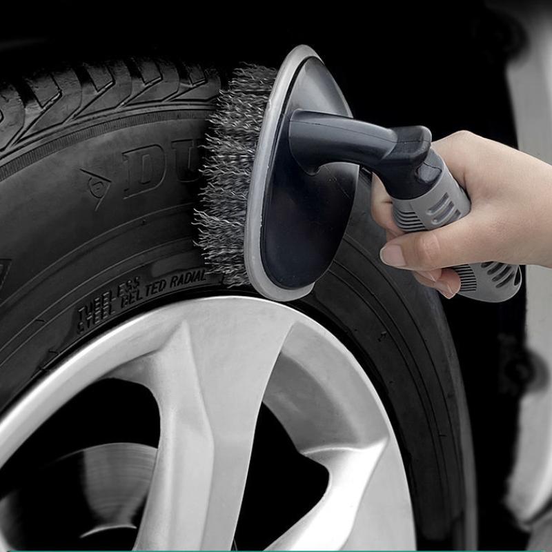 Car Tire Brush Wheel Brush Car Wash Tool Artifact Special Powerful Decontamination Brush Cleaning with Handle Supplies