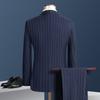 FORTEI Men's Striped Double-Breasted Suit Set