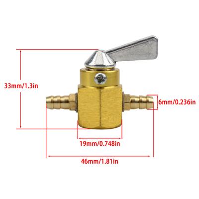 Universal Scooter Motorcycle Inline 6mm Fuel Valve Switch In-Line Petrol / Fuel Tap Motorcycle On-OFF Petcock Fuel Switch