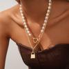 Imitation Pearl Beaded Love Bag Double Pendant Sweater Chain Personalized Necklace