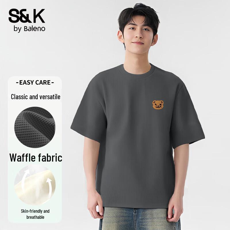 Baleno Men's S&K Series JPB Felt Bear X Graphic Waffle Knit T-Shirt