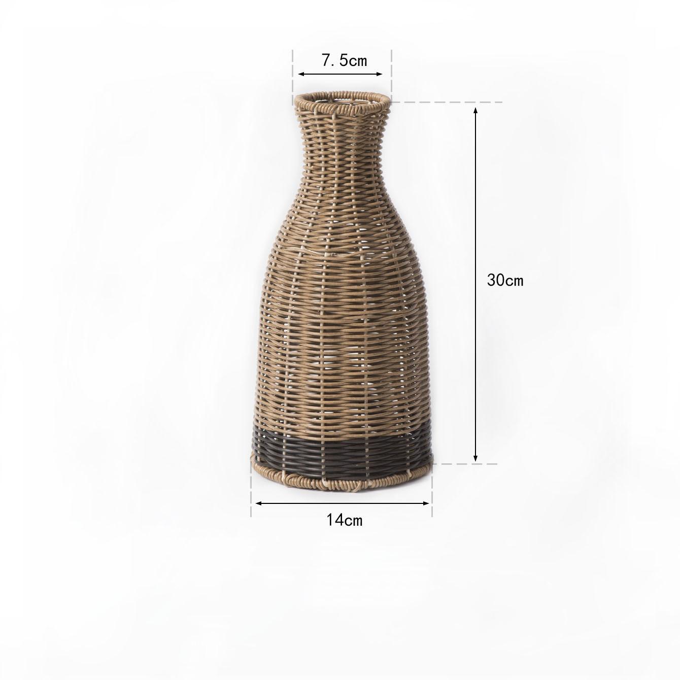 

Imitation Rattan Woven Flower Vase Handmade Plastic Plant Flower Pot Flower Arrangement Containers for Home Table Decoration