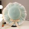 Fashionable New Children's Straw Hat with Large Brim Sun Protection and Sunshade Hat, Beach Lace Hat