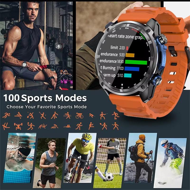 2026 GPS Smart Watches 3 ATM Waterproof Built-in Dual-band GNSS Compass Military GPS Map Heart Rate Sport Fitness Men SWIM Smartwatches