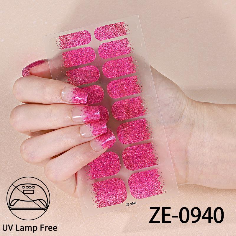 Waterproof Glitter Nail Stickers: No-Bake, European-American Style for Nail Art
