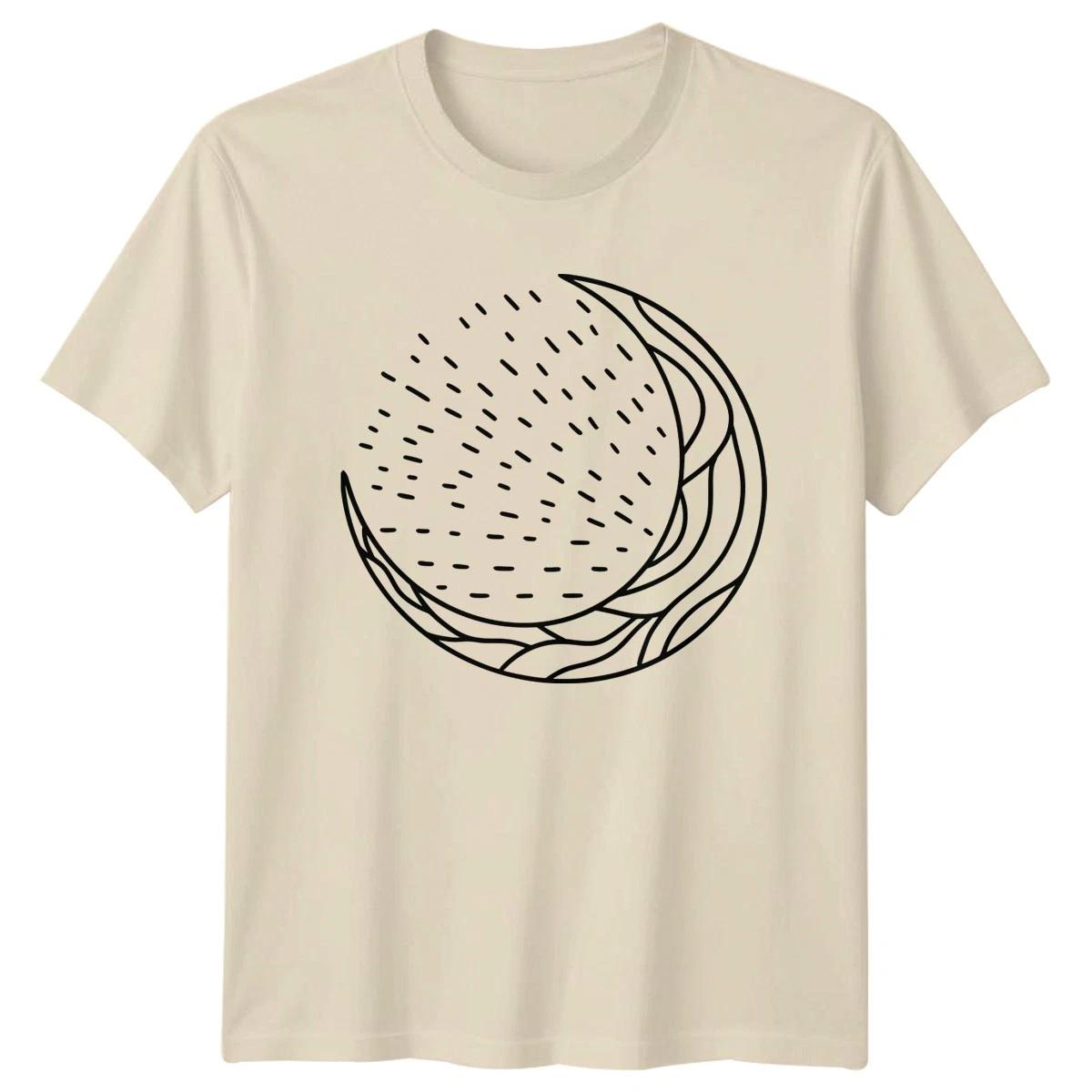 Crescent Moon Abstract Art Ocean T-Shirt Celestial Nature Art XXXXL