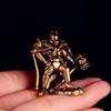 Brass Hammer Guardian Statue Antique Dark Academia Desk Art for Men’s Office Gaming Setup Bronze Vigilante Sculpture with Cloak