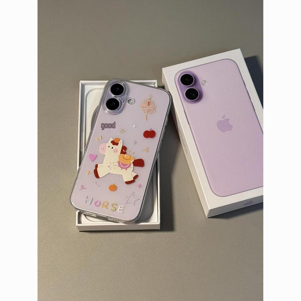 Yuanbao Flower Horse Transparent Phone Case for Apple Pro Max (17, 16, 15, 14, 13, 12, 11)
