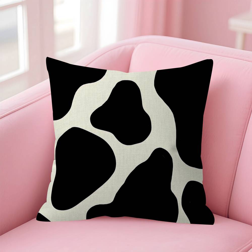 Black And White Cow Print Cushion Cover Pillowcase Upholstery Sofa Throw Pillow Home Decor Pillowcas