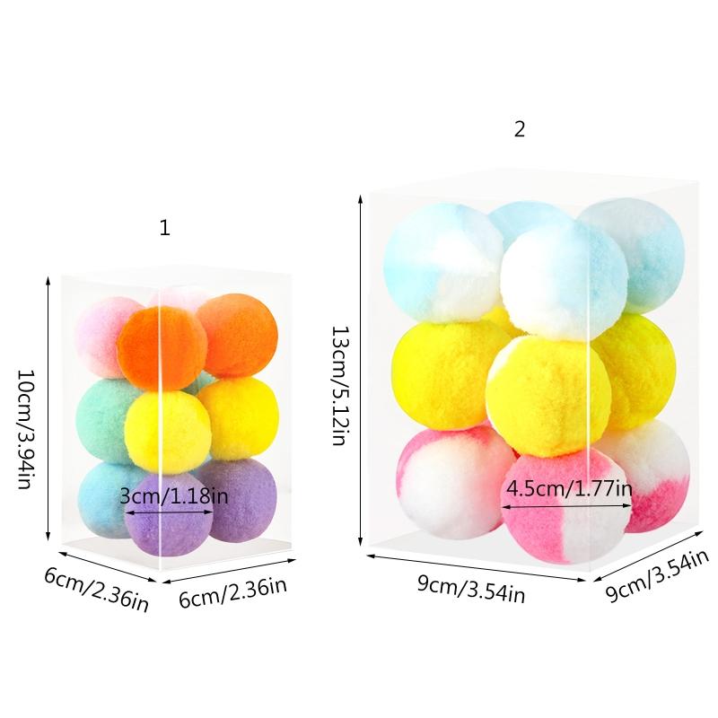 12 Pieces for Cat Ball Toys 1.8" 1.2" Small Plush Balls Colorful Kitten Chasing Balls Increasing Exercise for Indoor Cat