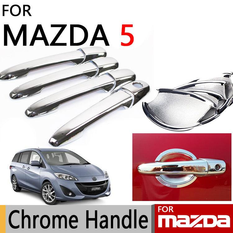 for Mazda 5 2006-2013 Accessories Chrome Door Handle Luxury No Rust 2007 2008 2009 2010 2011 2012 Car Sticker Car Styling