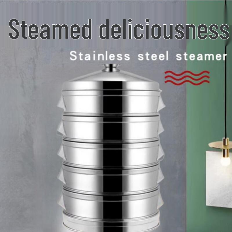 SuLe 47cm Rectangular 5-Layer Thickened Stainless Steel Steamer Pot