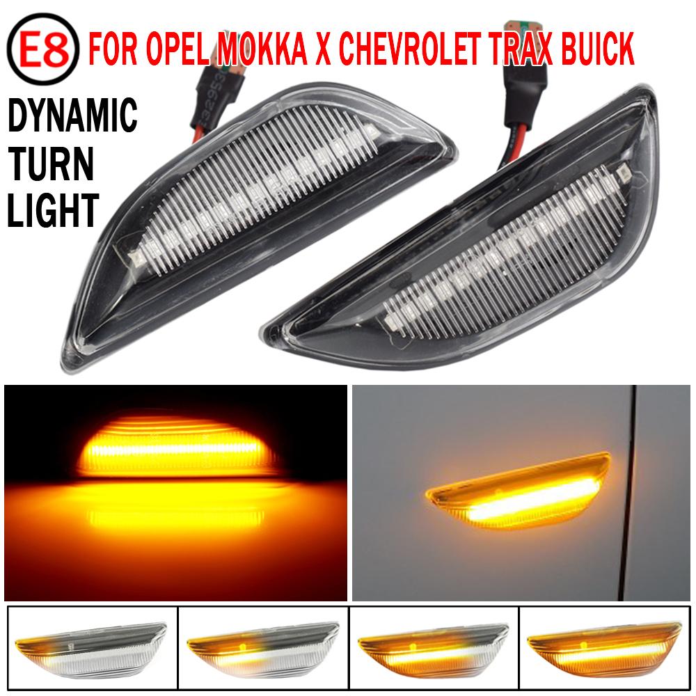 Sequential Flashing LED Turn Signal Side Marker Light Dynamic Blinker For Opel Mokka X Chevrolet Trax Buick Encore 2013-