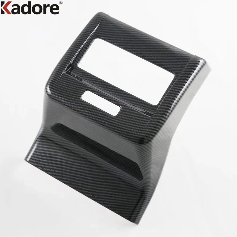 For Toyota Camry 2024 2025 Carbon Fiber Car Armrest Box Rear Air Condition Vent Outlet Cover Trim Interior Mouldings Accessories