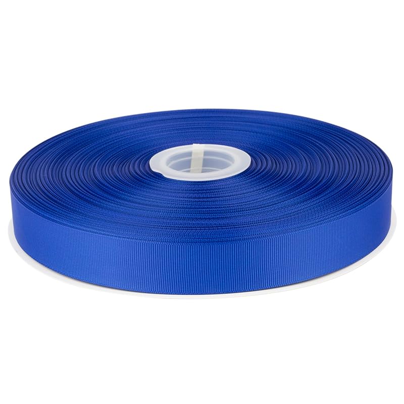 

[Tekdeere]Width 25mm solid cobalt grosgrain ribbon, perfect for gift wrapping, sewing, hair accessories, wedding decorations - 91m/roll