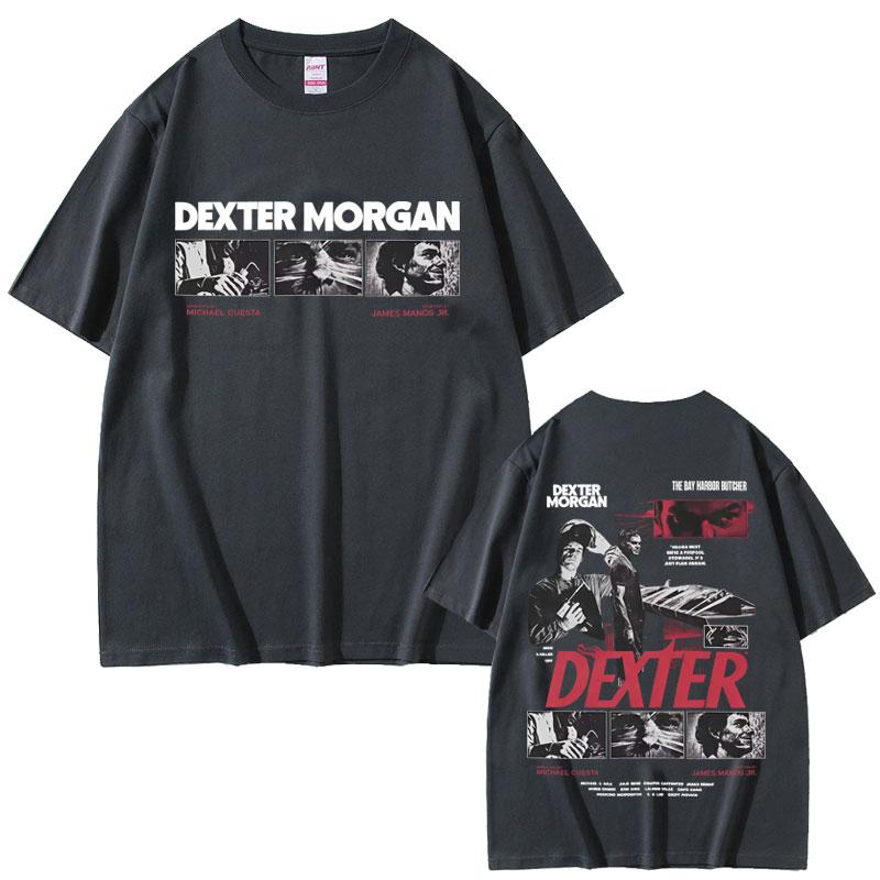 2025 Summer Bestselling Dexter Morgan Bay Harbor Butcher Tshirt Summer Unisexs Retro Oversized 100 Pure Cotton Printed Tshirt