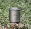 Boundless Voyage Titanium Mug with Single Folding Supplies Lid, Ultra-Lightweight, Rust-Resistant, Mug, Stackable, Handle, Open-Face, Outdoor/Camping