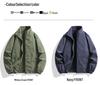 Men's Plus Size Stand-Up Collar Jacket - Casual Solid Color Coat for Spring/Autumn