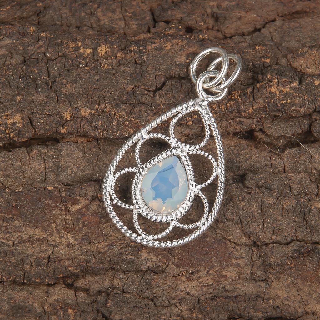 Milky Opal 925 Solid Sterling Silver Pendant, Handmade Gemstone Pendant Jewelry, Gifts For Wife Brand New Pendant