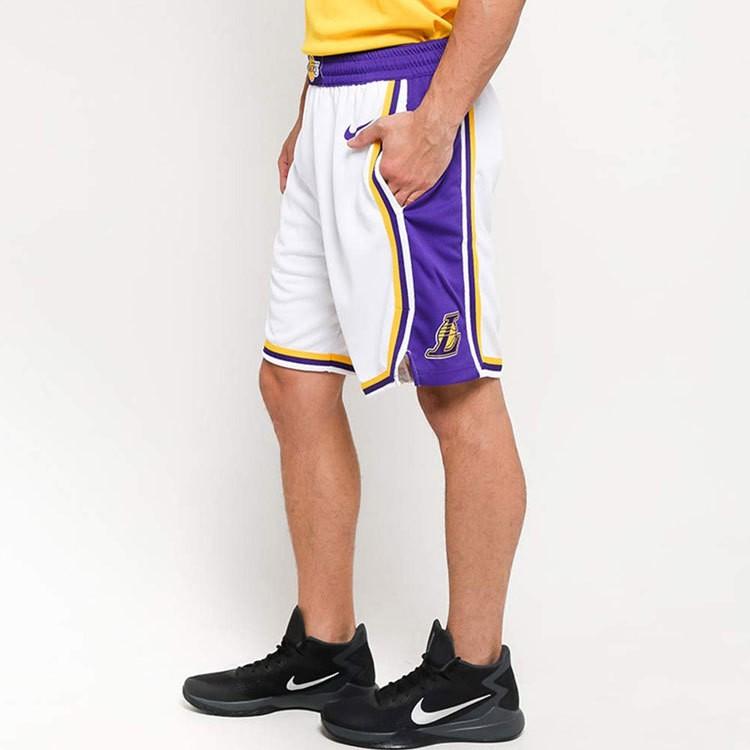 Nike Los Angeles Lakers Fan Edition Athletic Basketball Pants Men's White