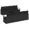 Ensemble de Sofa de Jardin 9 Pièces avec Coussins Noir Poly Rattan, Sofa de Jardin 2 Places avec Coussins Noir Poly Rattan 3346313