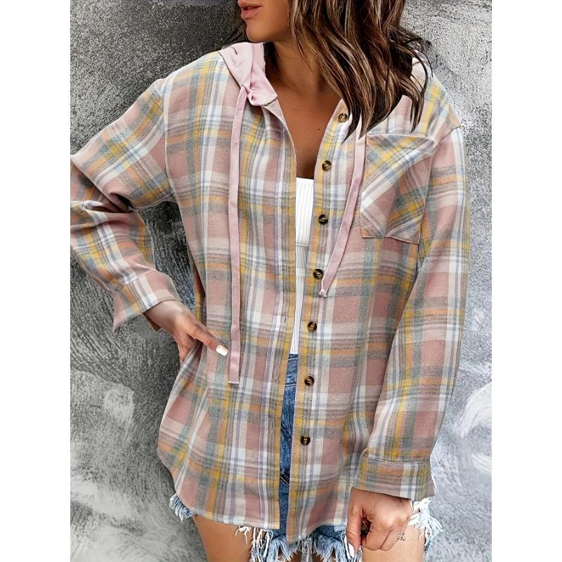 

Осенне-зимняя толстовка с капюшоном и повседневная куртка-рубашка на пуговицах XXL розовый