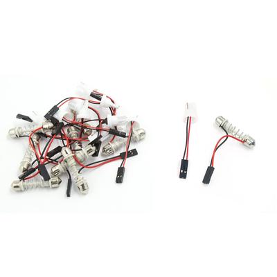 ACROPIX 20pcs Lumière de Voiture 39mm BA9S Feston Dôme Adaptateur T10 Douille de Lampe Connecteur Ton Argent