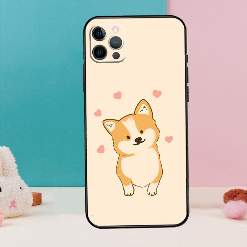 Cartoon Corgi Phone Case For iPhone 17 Air 16 15 14 13 12 11 Pro Max 12 13 Mini 15 16 Plus 16e Cover Coque