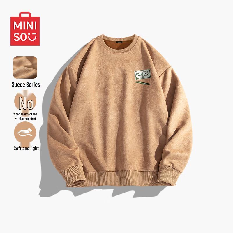 MINISO Men's Suede-Feel Crewneck Sweatshirt