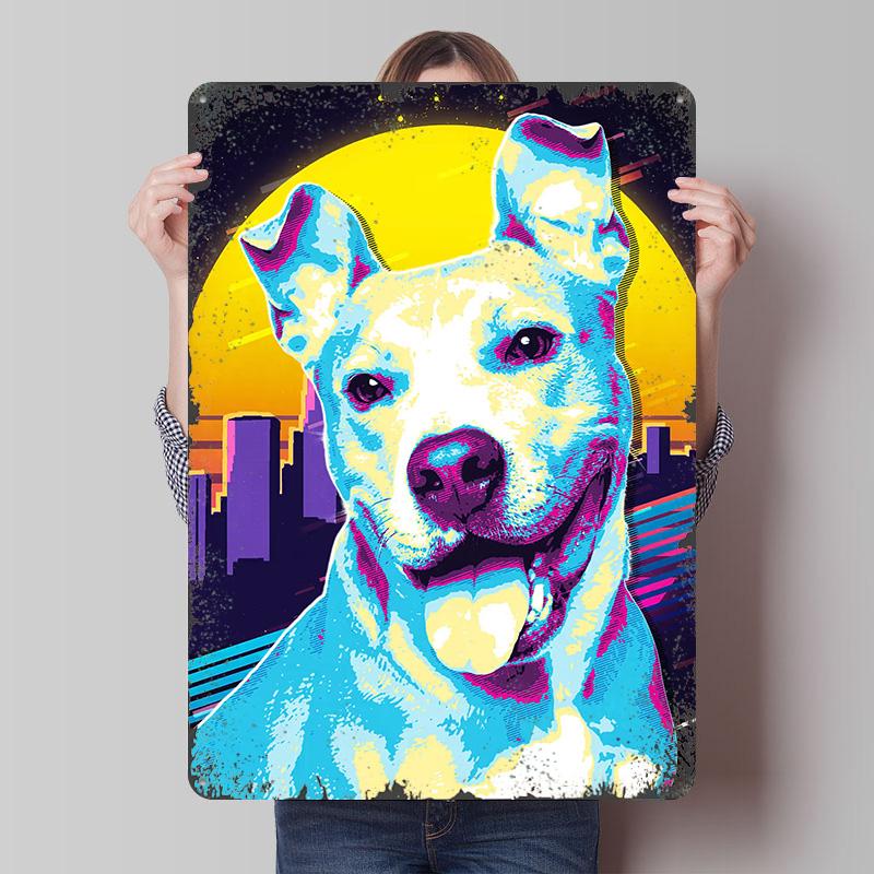 

Retro Dog Portrait Poster Customized Wall Art Vintage Metal Signs Retro Tin Plaque for Man Cave House Decor Gamer Decoration 7.9x11.8In(20x30cm)