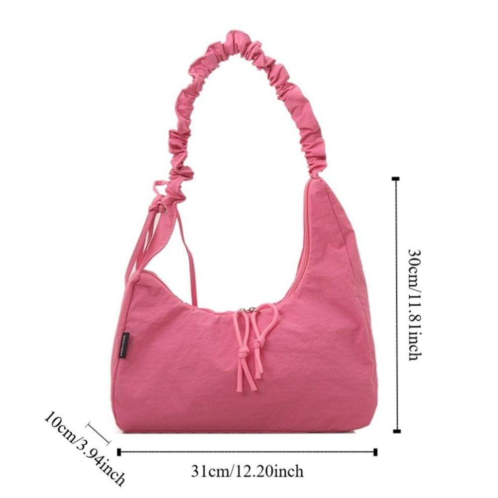 Versatile Pleated Dumpling Bag Lightweight Women's Shoulder Bag Stylish Drawstring Bag  Handbag