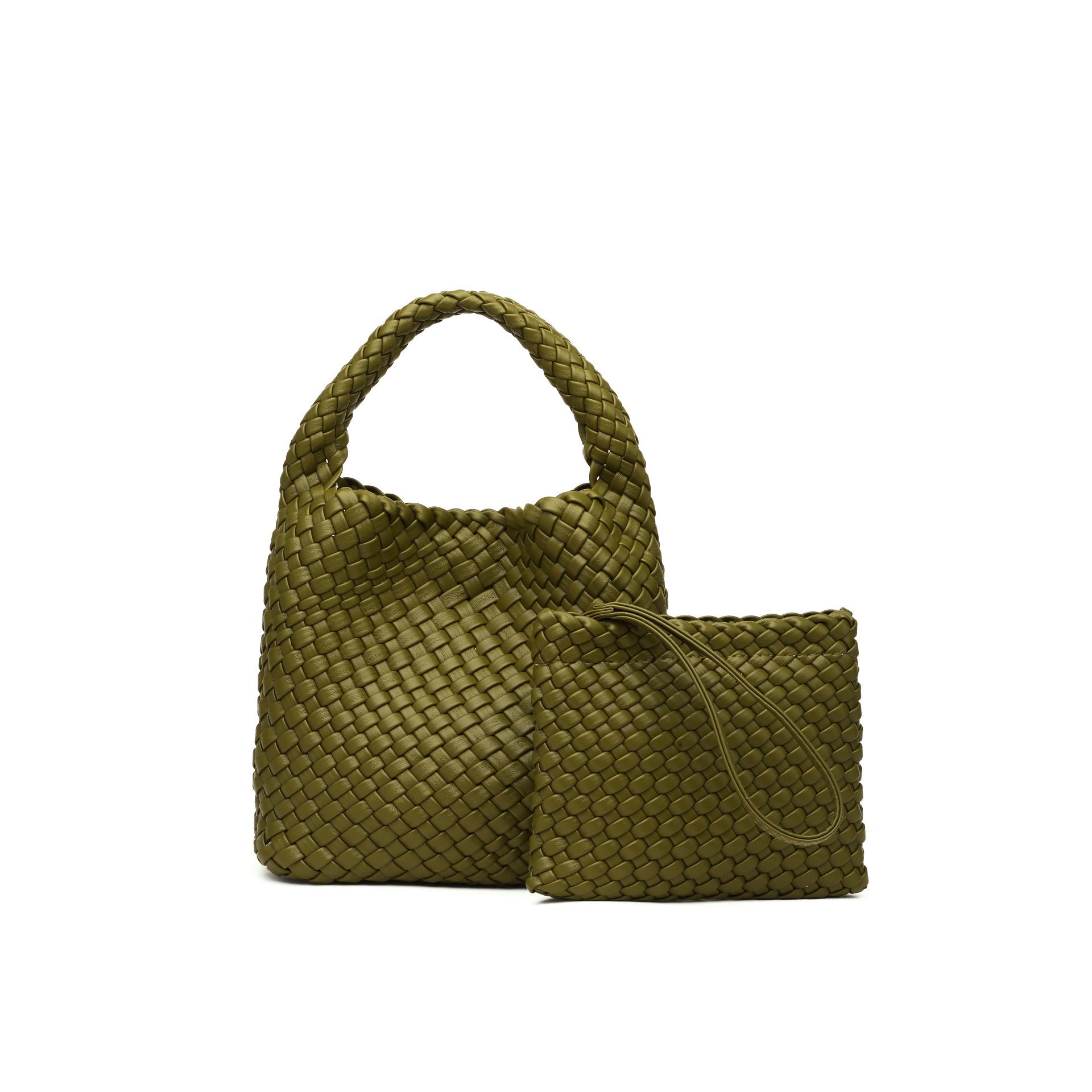 

Niche Design High-End Hand-Woven Portable Messenger Bag Light Luxury Women S Bag Commuter Child And Mother Bag Leisure Bucket Bag