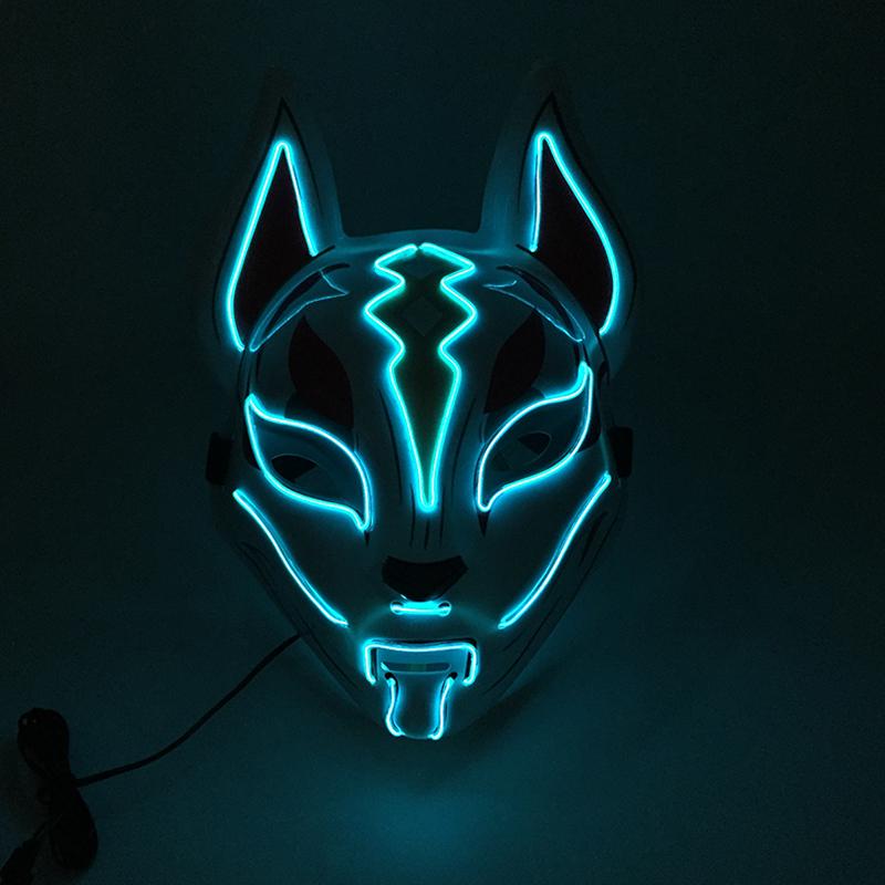 Halloween Game Glowing Mask Led Light Up Mask Cosplay Fox Mask For Festival Halloween Costume Nightclub Flashing Dj Show Props